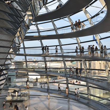 Photo: Dome of German Reichstag from the inside.