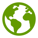 earth icon green and white icon of a globe